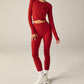 Beyond Yoga - Center Stage Cropped Long Sleeve Pullover Tee Top