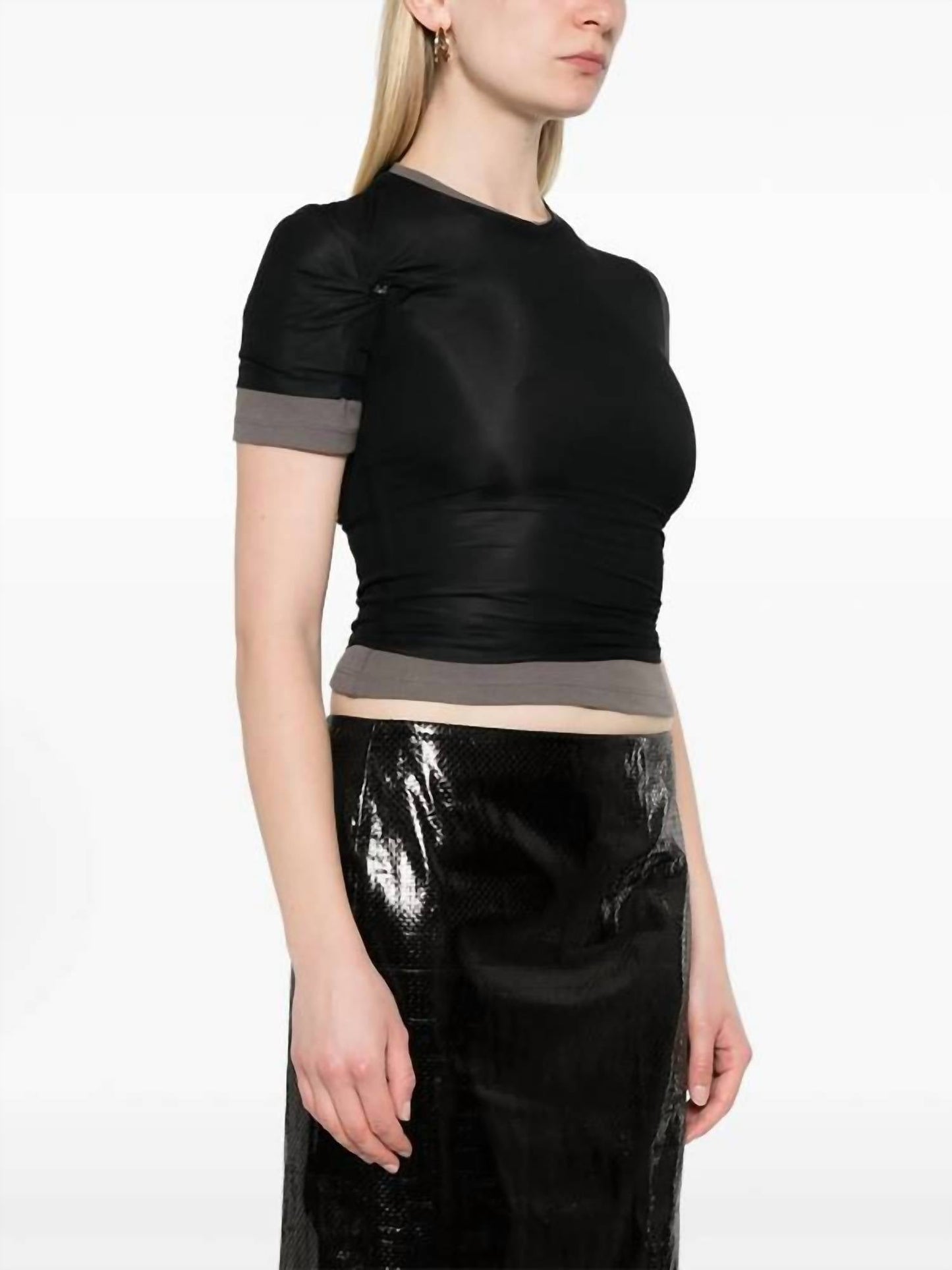 Christopher Esber - Sheer Overlay Loophole Ribbed Baby Tee