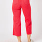 Judy Blue - High Waist Red Garment Dyed Tummy Control Crop Wide Leg