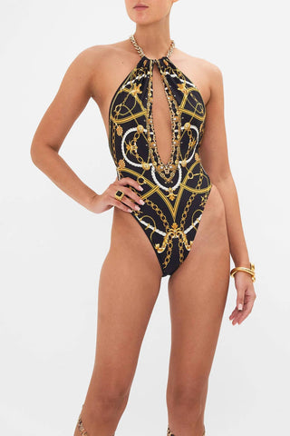 Camilla - Chain Neck Plunge One Piece