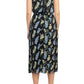 Sam Edelman - Square Neck Elastic Waist Zipper Back Pleated Dress