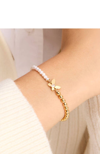 Kate Spade - Pulseira feminina social com contas de borboleta