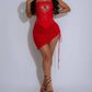 Diva - Heartflare Crystal Lace Rhinestones Ruched Skirt Set