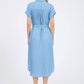 Blu Pepper - Belted Button Down Midi Shirt Dress