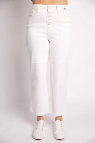 Judy Blue - Calça Jeans Cropped Perna Larga