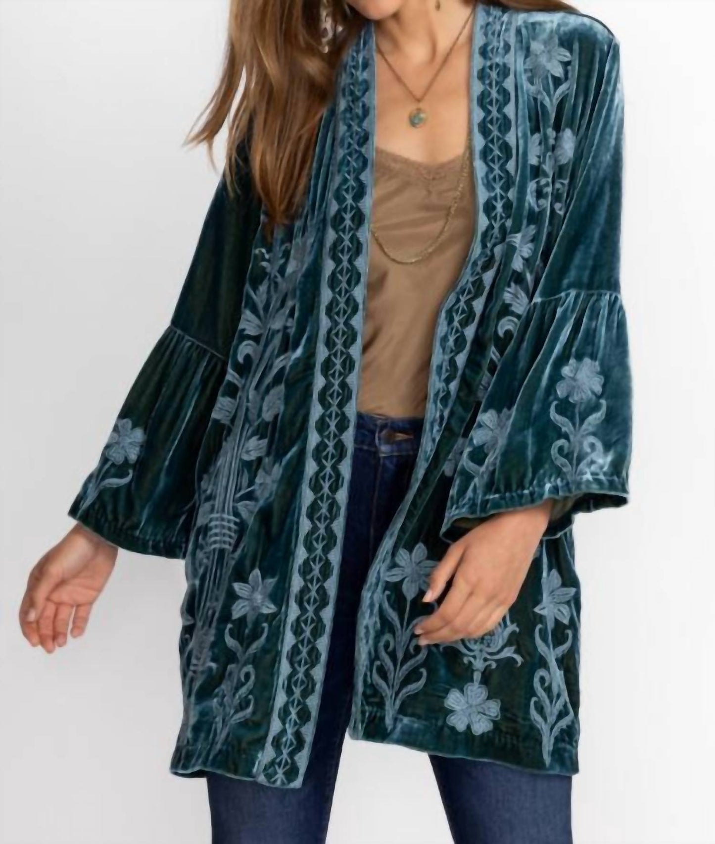 Johnny Was - Alithia Velvet Ruffle Sleeve Kimono