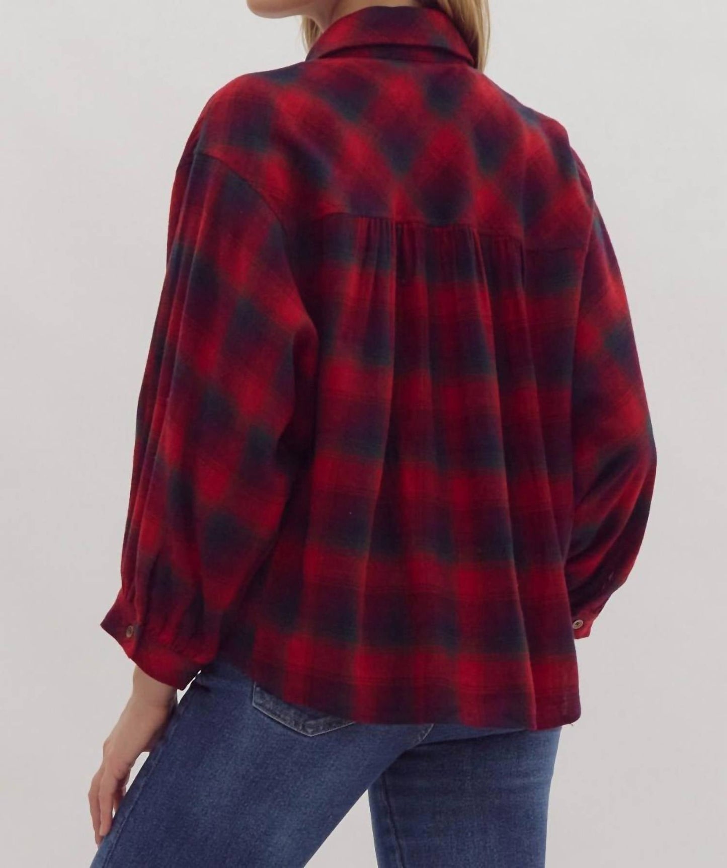 Entro - Plaid Button Up Top