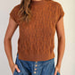 Ee:Some - Cable Knit Mock Neck Sweater Top