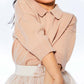 Deux Par Deux - Collared Three-Quarter Knit Top
