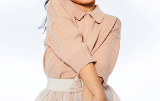 Deux Par Deux - Collared Three-Quarter Knit Top