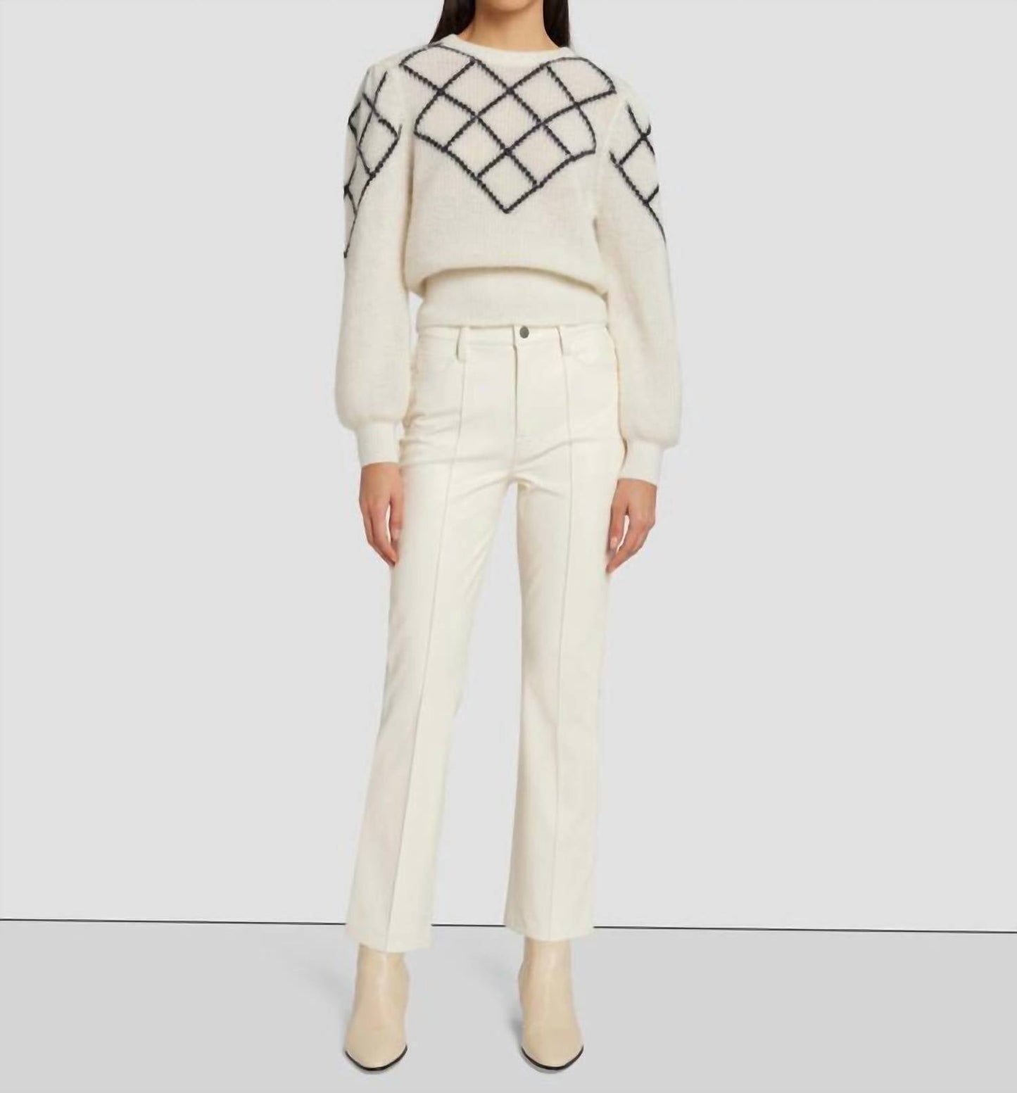 7 For All Mankind - Faux Leather High Waist Slim Kick Pants