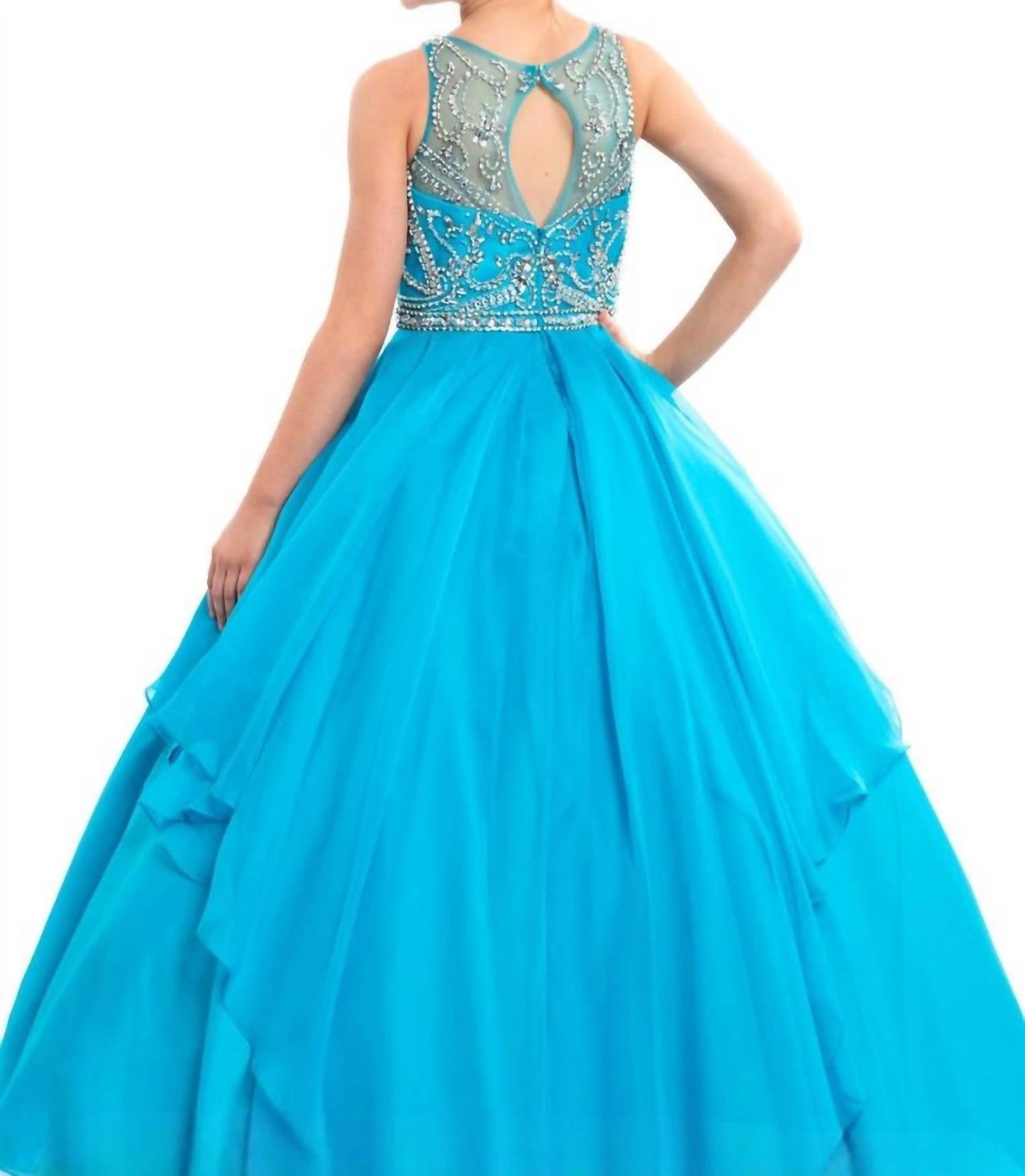 Rachel Allan - Chiffon Beaded Pageant Ball Gown