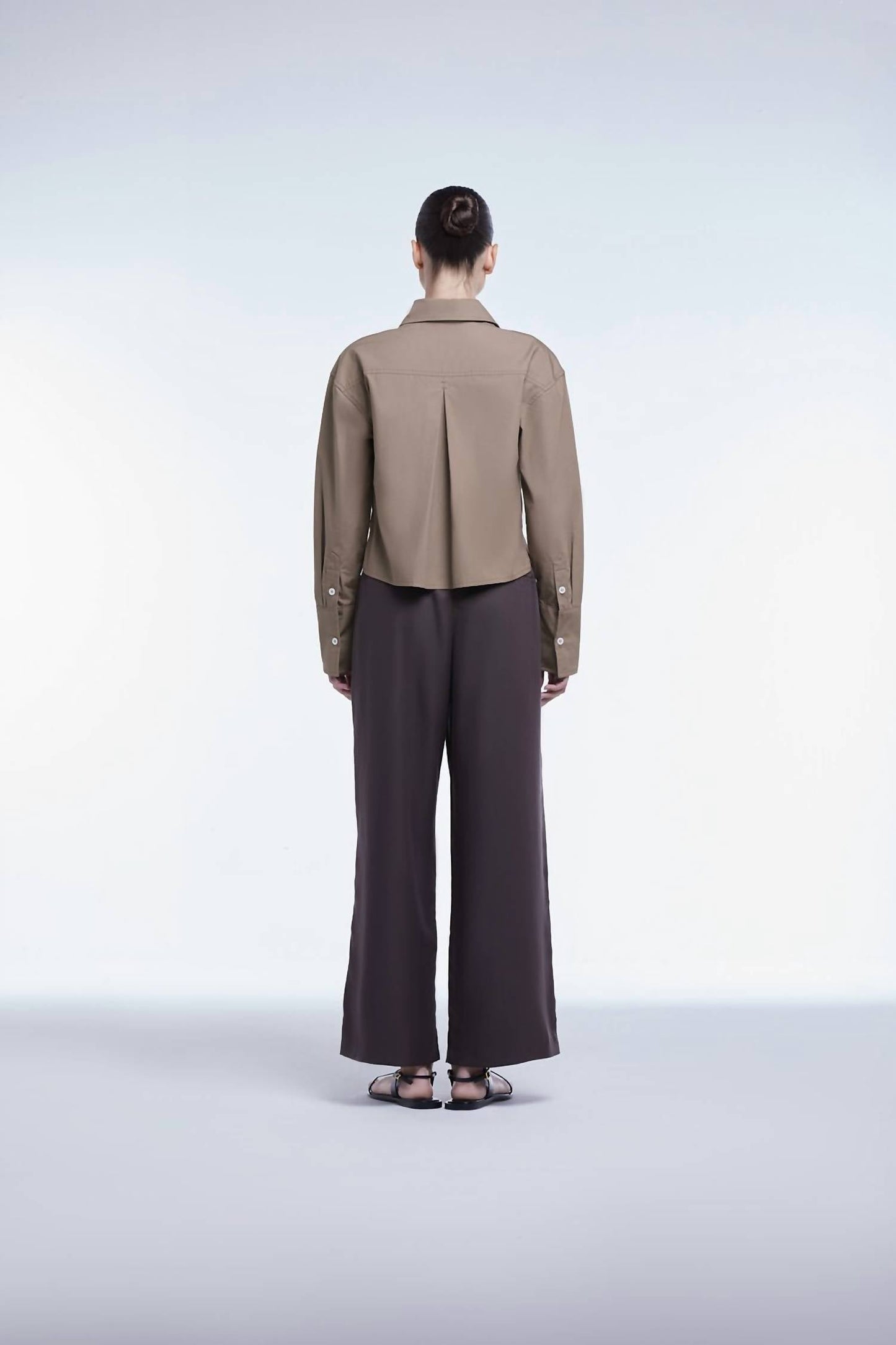 Dāl The Label - Cropped Cotton Button Down Shirt