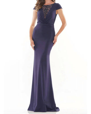 Colors Dress - Cap Sleeve Beaded Illusion Gown
