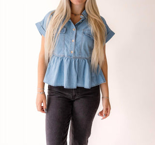 In February - Jenny Button Down Babydoll Top
