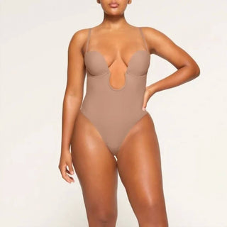 Skims - Body modelador sem alças SKIMS DEEP PLUNGE tanga argila