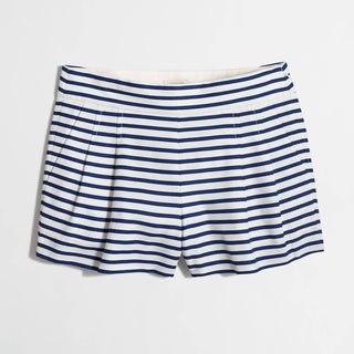 J.Crew - Shorts listrados plissados ​​femininos