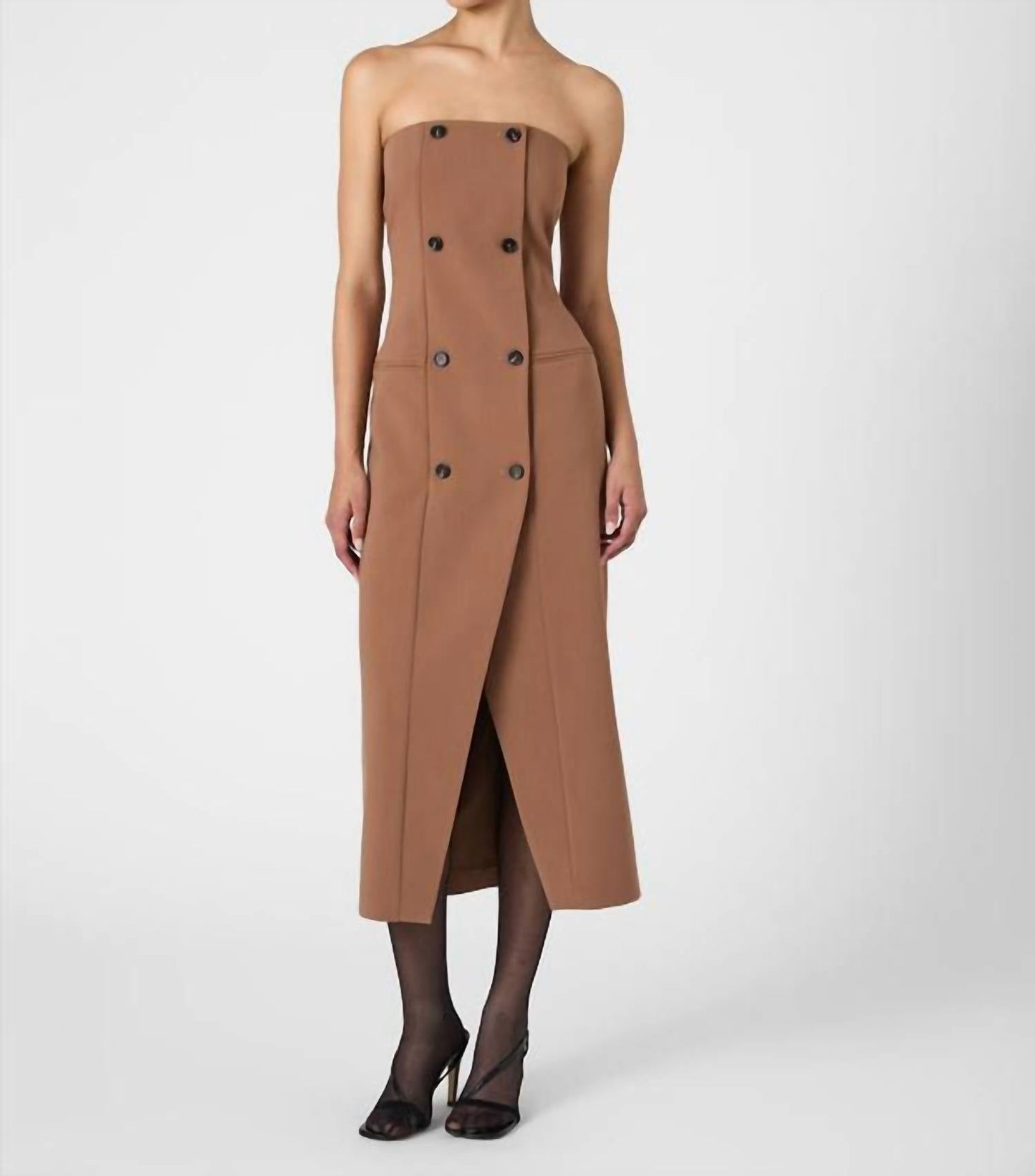 French Connection - VESTIDO MIDI SEM ALÇAS AZRA TWILL