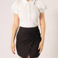 Area Stars - FORD BUTTON UP PUFF SLEEVE POLO TOP