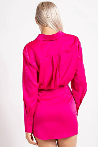 Edit By Nine - Silk Mini Wrap Skirt Dress