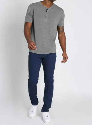 Jachs New York - Camiseta Henley de manga curta com elastano e viscose