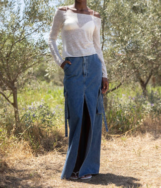 Esthe - Knitted Boat Neck Top