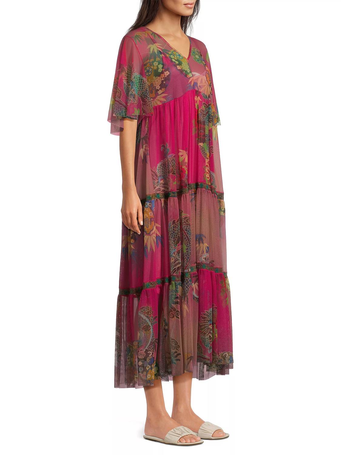 Johnny Was - Mazzy Tiered Dress With Slip