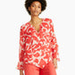 Blusa estampada feminina Alfani vinho tamanho grande