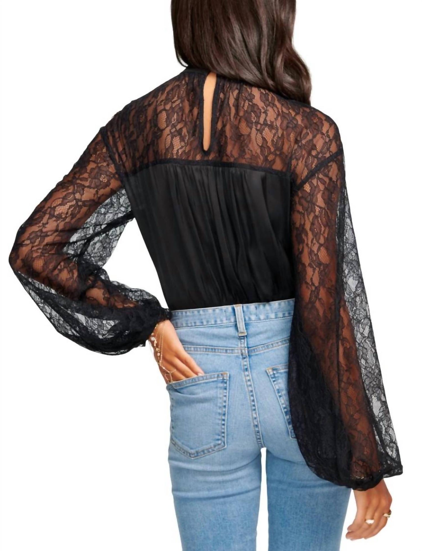 Ramy Brook - SORINDA LACE MOCK NECK TOP