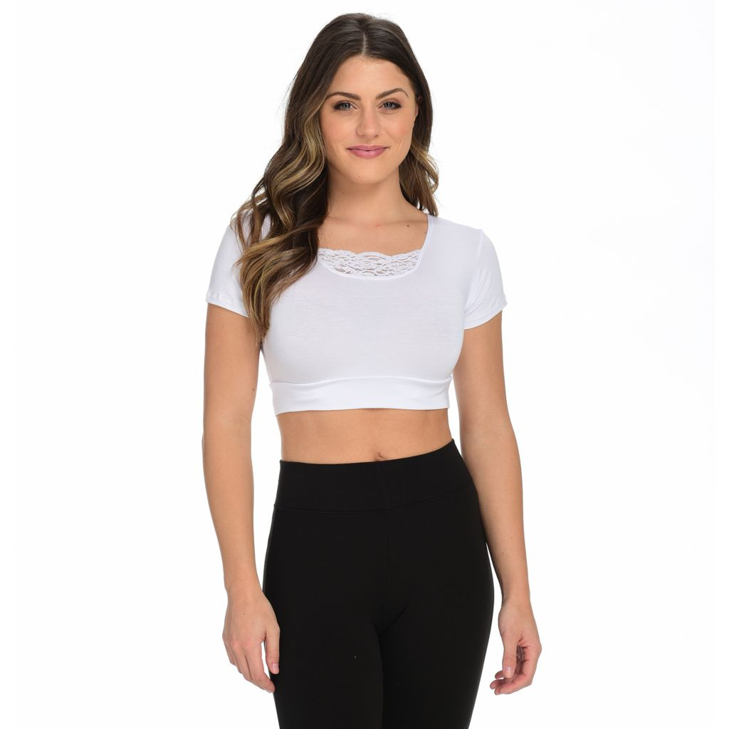 Halftee Lightweight Reversible Lace Insert Layering Top
