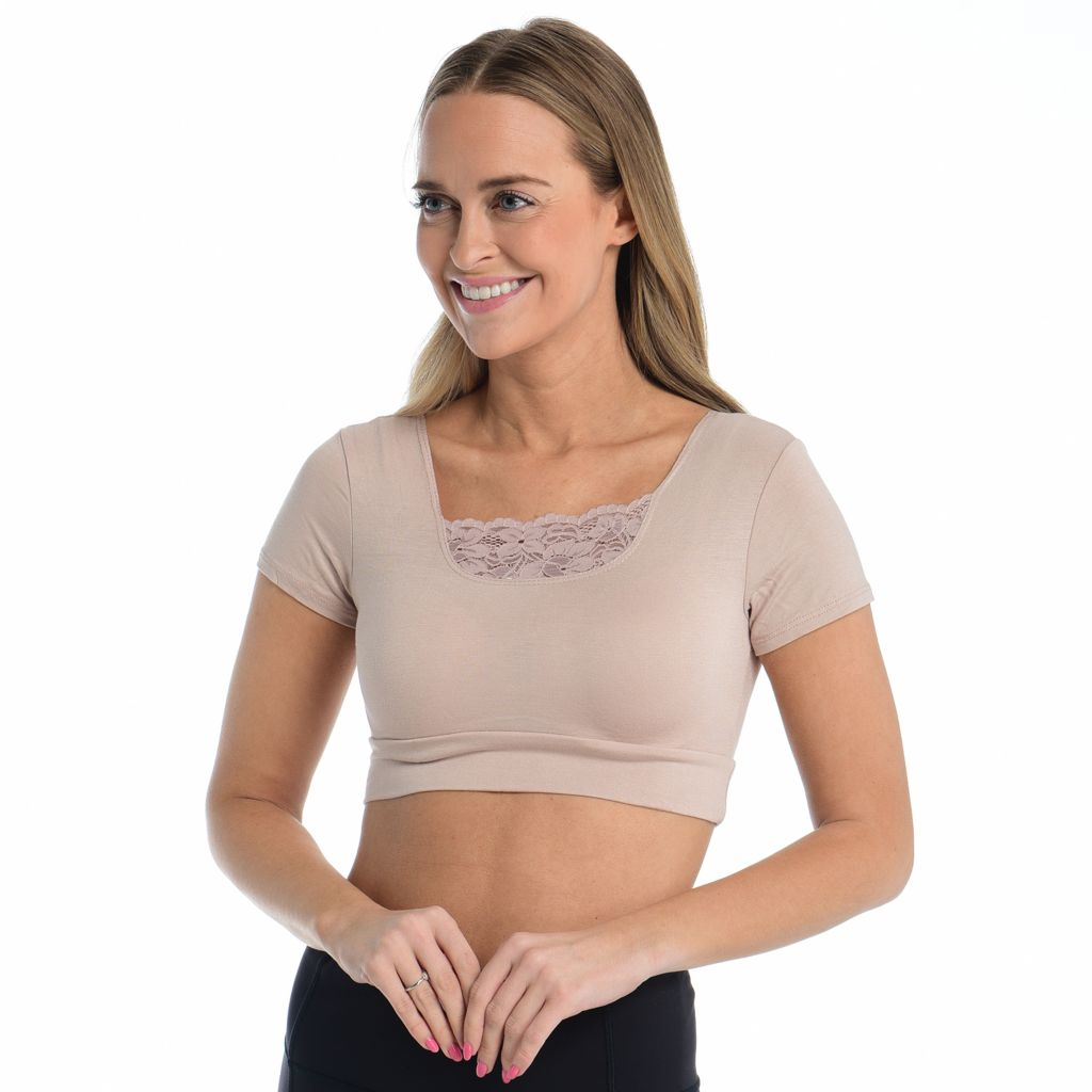 Halftee Lightweight Reversible Lace Insert Layering Top