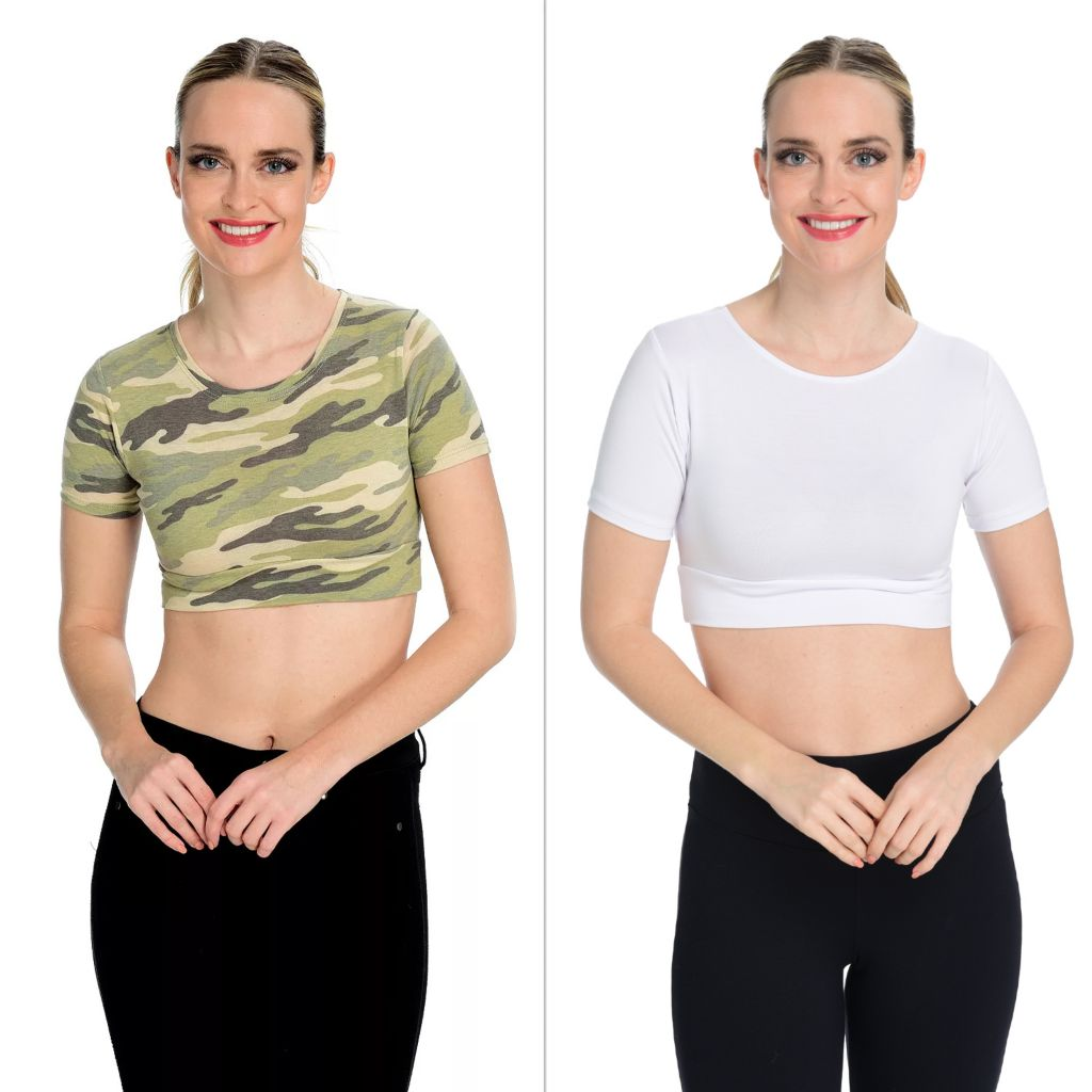 Halftee Short Sleeve Boyfriend Crew Neck Layering Top, 2-Pack