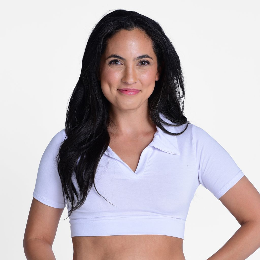 Halftee Short Boyfriend Sleeve Polo Collar Layering Top