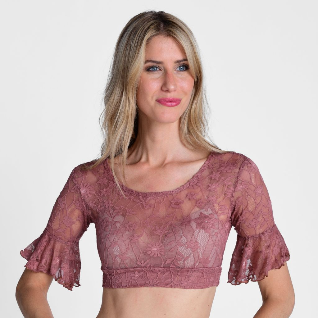 Halftee Full Lace 3/4 Bell Sleeve Layering Top