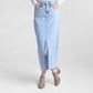 Indigo Thread Co. High-Rise Center Slit Denim Skirt