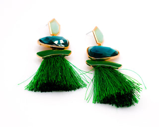 Brincos de pedras preciosas brilhantes esmeralda – Brincos de cristal para mulheres