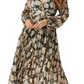 Vestido longo plissado floral Ayana da Astr the Label com manga comprida