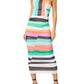 Vestido justo midi franzido feminino Afrm, multicolorido, tamanho XS