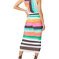 Vestido justo midi franzido feminino Afrm, multicolorido, tamanho XS