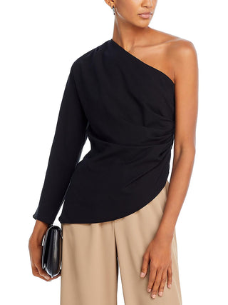 Blusa assimétrica de um ombro só, preta, tamanho M, da Grey Lab