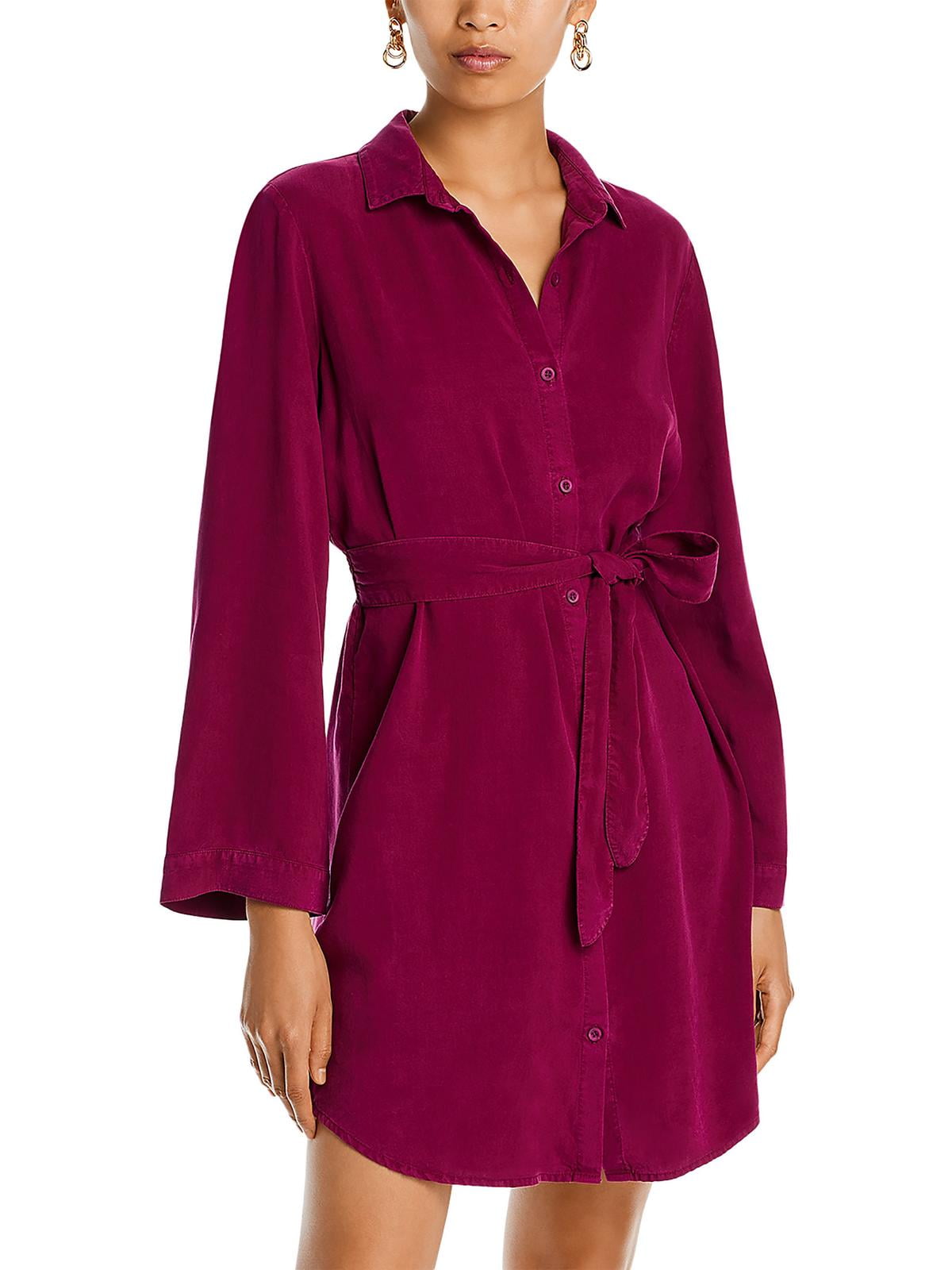 Vestido mini-camisa com cinto Bella Dahl rosa tamanho XS