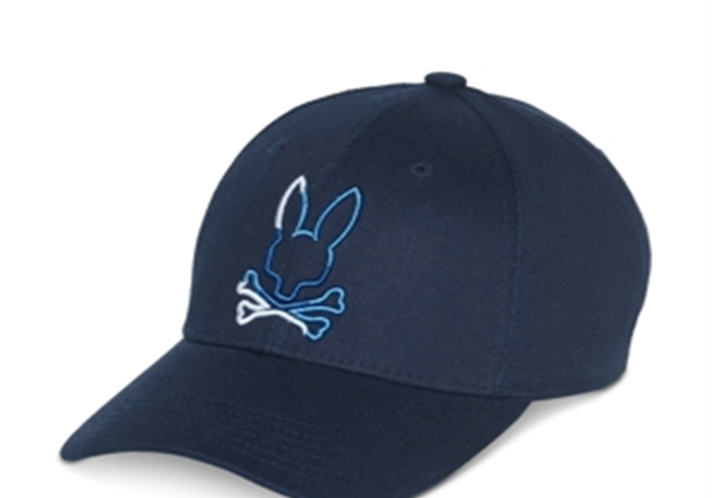 Boné de beisebol Psycho Bunny Calle Azul-marinho