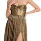 Vestido sem alças metálico Florence, dourado, tamanho M