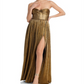Vestido sem alças metálico Florence, dourado, tamanho M