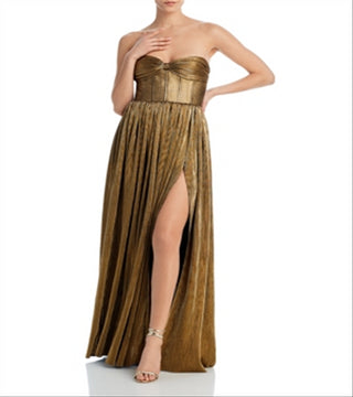 Vestido sem alças metálico Florence, dourado, tamanho M