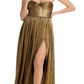 Vestido sem alças metálico Florence, dourado, tamanho M