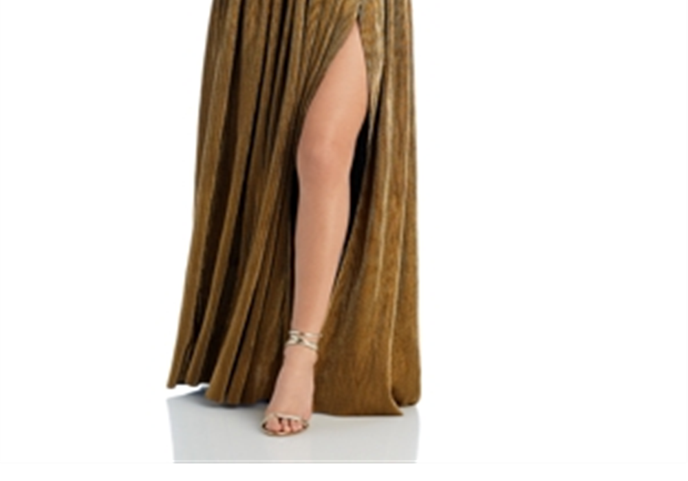 Vestido sem alças metálico Florence, dourado, tamanho M