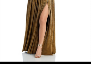 Vestido sem alças metálico Florence, dourado, tamanho M