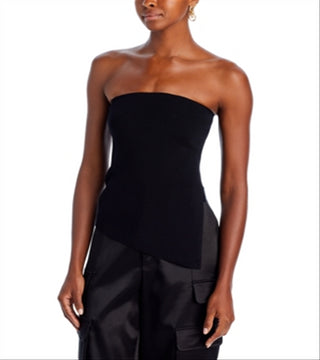 Blusa de malha sem alças Lucy Paris, preta, tamanho G