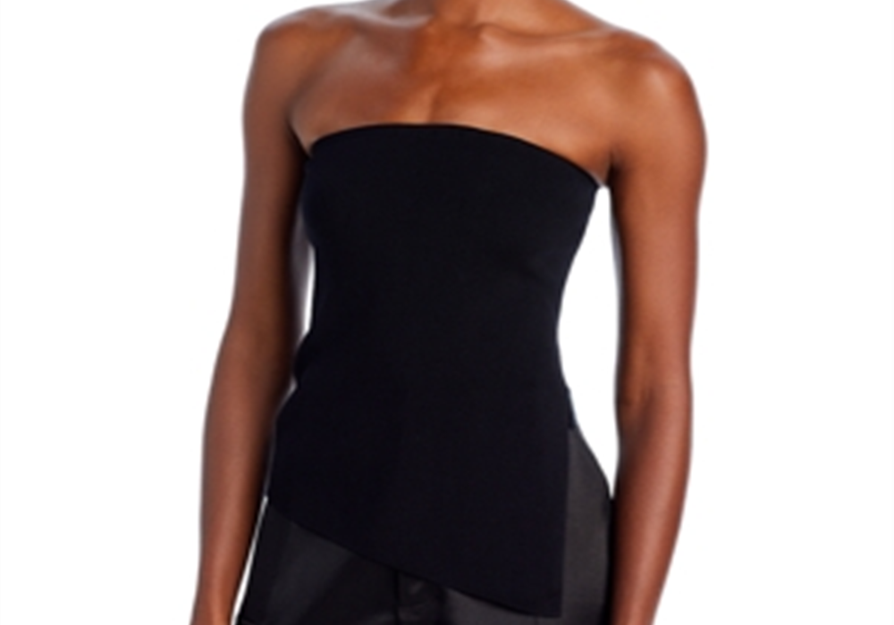 Blusa de malha sem alças Lucy Paris, preta, tamanho G